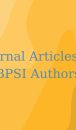 Journal Articles by BPSI Authors